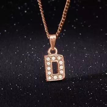 Женский кулон Estele Rosegold Splendid среднего размера с буквой D и австрийскими кристаллами