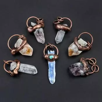 Женский кулон из натурального камня, кристалл бронзового цвета, нерегулярный кулон для изготовления ювелирных изделий, аксессуар для ожерелья «сделай сам» 20x20-50x30mm