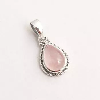 Женский кулон из розового кварца, ювелирные изделия ручной работы из стерлингового серебра 925 пробы розовый