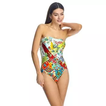 Женский купальник бандо с чашечками W240987 40-85 C разноцветный