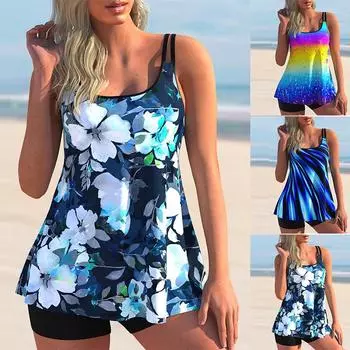 Женский купальник бикини с двойным плечевым ремнем, топ, купальник танкини S белый