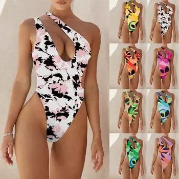 Женский купальник, бикини с принтом, сексуальный купальник без рукавов