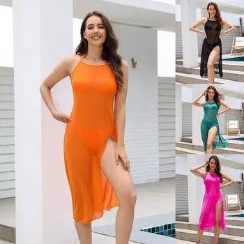 Женский купальник больших размеров, новая мода, сексуальный купальник из 3 предметов с леопардовым принтом, бикини, пляжное платье S чёрный