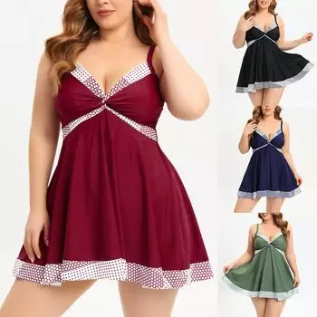 Женский купальник больших размеров, сексуальный однотонный купальник с v-образным вырезом, бикини с высокой талией, свободная пляжная одежда, купальные костюмы L чёрный