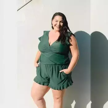 Женский купальник-боксер с принтом и встроенным бюстгальтером, цельный купальник L