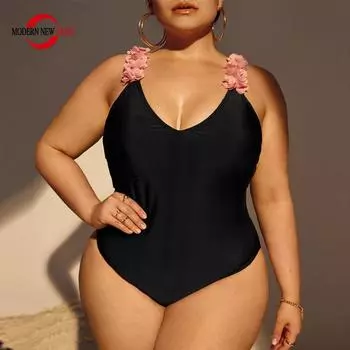 Женский купальник, цельный купальник, бикини с открытой спиной, сексуальные купальные костюмы, боди, пляжная одежда, большие размеры, женский L чёрный