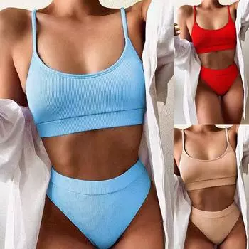Женский купальник Модные бикини Женские бикини Бикини Подкладка Купальники Купальники Купальник Пляжная одежда Комплект Сексуальные бикини XS белый