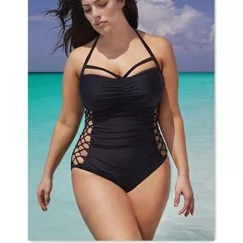 Женский купальник Push Up Мягкий купальник бикини XXXL чёрный