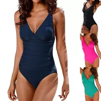 Женский купальник с подкладкой для плавания, монокини, комплекты бикини с пуш-ап, купальники M чёрный