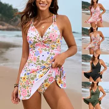 Женский купальник с принтом Sense Bikini With Chest Pad No Steel Bra Swimwear L фиолетовый