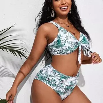 Женский купальник с высокой талией, сексуальный, большого размера, пляжный, приморский, бикини 0XL