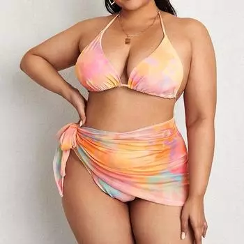 Женский купальник с высокой талией, сексуальный, большого размера, пляжный, приморский, бикини 0XL
