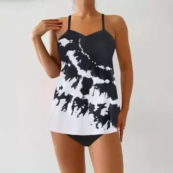 Женский купальник танкини 2-х частей купальник женский монокини боди женский купальный костюм монокини большой размер XS-8XL XS синий