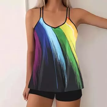 Женский купальник танкини 2-х частей купальник женский монокини боди женский купальный костюм монокини большой размер XS-6XL XS синий