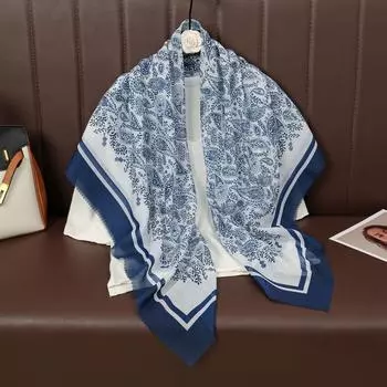 Женский квадратный 110 см хлопковый шарф богемный мусульманский хиджаб шали и накидки женский платок новый дизайнерский пейсли бандана пашмина