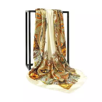 Женский квадратный шарф, искусственный шелковый шарф красный