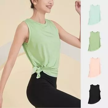 Женский легкий быстросохнущий жилет для йоги 2025 года : Дышащий, высокоэластичный, однотонный спортивный топ для фитнеса L розовый