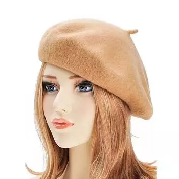 Женский легкий однотонный простой берет Temperament озеро синий