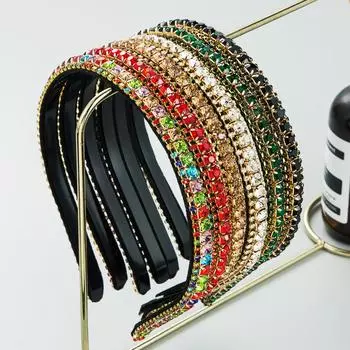 Женский легкий роскошный головной убор премиум-класса с инкрустацией водой и тонкими краями воротника-сверла OneSize белый