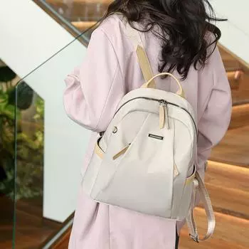 Женский легкий рюкзак, дорожная сумка большой емкости, пригородный нейлоновый рюкзак бежевый