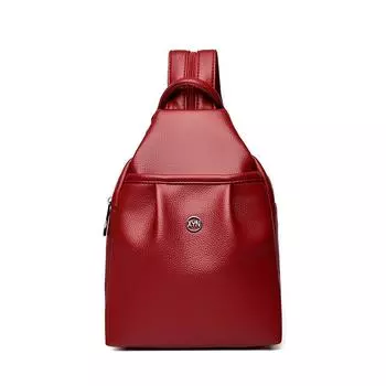 Женский легкий рюкзак из мягкой кожи, сумка кроссбоди, многофункциональная нагрудная сумка красный
