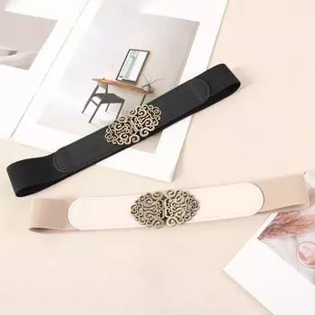 Женский ленивый пояс в стиле ретро из искусственной кожи, невидимый эластичный пояс, рубашка, топ, модные аксессуары бежевый