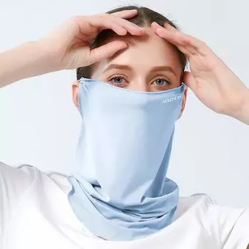 Женский летний анти-УФ быстросохнущий шарф для лица дышащая защита шеи темно-серого