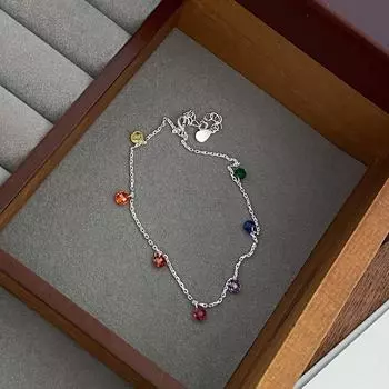 Женский летний браслет из стерлингового серебра 925 пробы с цирконием в корейском стиле, изысканное минималистичное элегантное нишевое кольцо на щиколотке, серебряные аксессуары 925