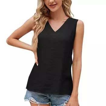 Женский летний дышащий женский жилет с v-образным вырезом и подтяжками без рукавов S