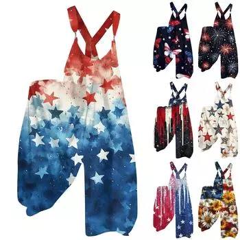 Женский летний комбинезон с цветочным принтом в винтажном стиле (Нерегулируемые ремни) M бежевый