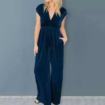 Женский летний комбинезон с коротким рукавом, широкими штанинами, на шнуровке, V-образной спиной, однотонный, с V-образным вырезом, с высокой талией, плиссированный, с глубокой промежностью, мягкий женский комбинезон полной длины 3XL вино красного