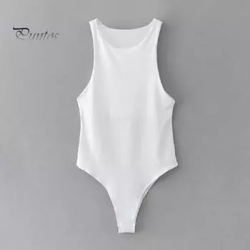 Женский летний комбинезон с круглым вырезом, без рукавов, однотонный, облегающий, эластичный, с глубокими подмышками, повседневная одежда, женское боди M жёлтый