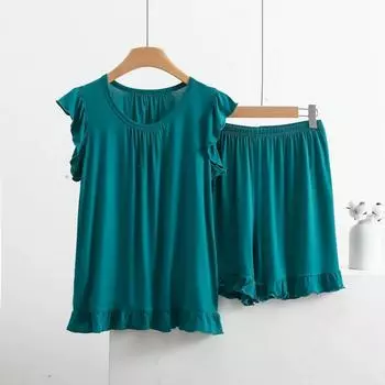 Женский летний комплект для дома больших размеров, тонкий и свободный, дышащий и удобный, топ + шорты, комплект из двух предметов 8XL