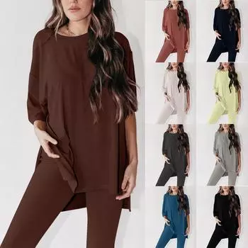 Женский летний комплект из 2 предметов с круглым вырезом и короткими рукавами, заниженными плечами, топ для больших мальчиков и обтягивающие байкерские шорты для йоги, комплект L чёрный