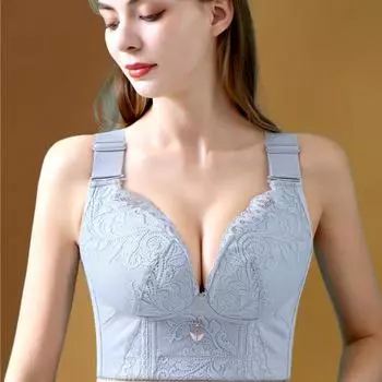 Женский летний легкий бюстгальтер большого размера без косточек, с защитой от провисания, с утягивающими боковыми вставками, с элегантной спинкой, пуш-ап, минимизирующий бюстгальтер-бралетт 32/70AB (thick cup) чёрный