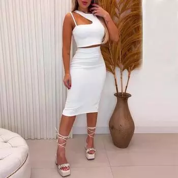 Женский летний милый маленький жилет с высокой талией и средней талией, повседневный костюм S белый