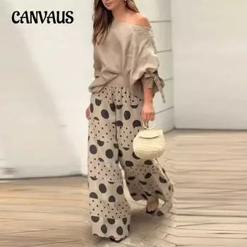 Женский летний модный повседневный брючный костюм с диагональным вырезом на плече XS абрикосовый