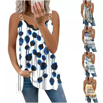 Женский летний модный повседневный жилет большого размера, свободный топ без рукавов с v-образным вырезом и кружевной кромкой с принтом L белый