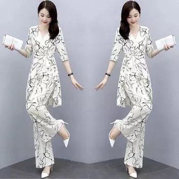 Женский летний новый модный комплект из двух предметов 2xL чёрный