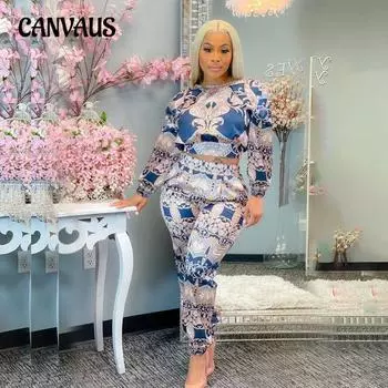 Женский летний новый повседневный костюм из двух частей с длинными рукавами и принтом в виде небольшого аромата S розовый