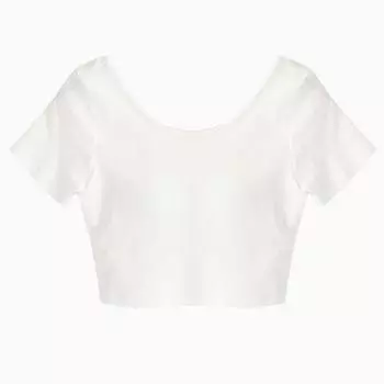 Женский летний новый повседневный укороченный топ в корейском стиле White. M