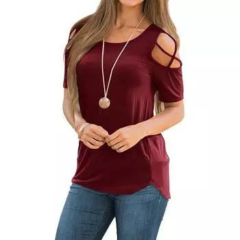 Женский летний однотонный топ с v-образным вырезом и короткими рукавами S белый