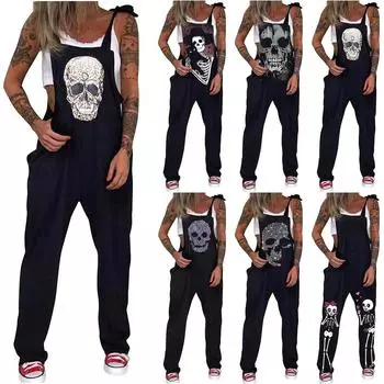 Женский летний повседневный комбинезон без рукавов с V-образным вырезом на тонких бретельках и широкими брюками XXL серый