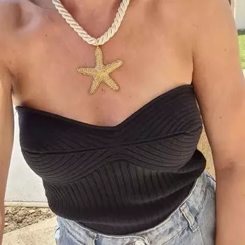 Женский летний повседневный простой сексуальный короткий топ с глубоким вырезом S белый