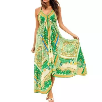 Женский летний повседневный сарафан на бретелях с карманами, короткие пляжные платья-майки для отпуска S зелёный