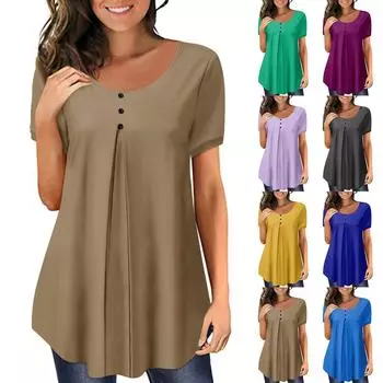 Женский летний пуловер больших размеров с принтом, свободная футболка с круглым вырезом и короткими рукавами