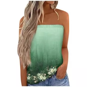 Женский летний сексуальный топ без рукавов с открытыми плечами, пляжный жилет без бретелек, рубашка-бандо, сексуальные топы с открытой спиной L