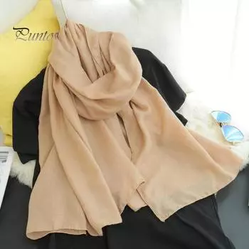 Женский летний шарф, большая длинная легкая пляжная марлевая шаль, однотонная тонкая длинная шаль, повседневная одежда зелёный