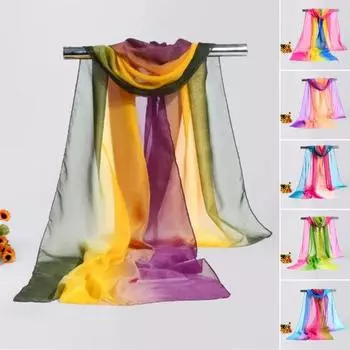 Женский летний шарф одинакового цвета, тонкий, мягкий дышащий солнцезащитный козырек, анти-УФ-шифон, украшение для шеи, летняя шаль, аксессуар для одежды