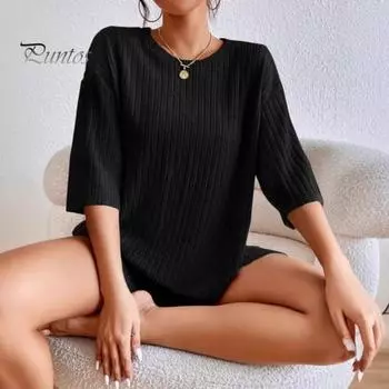 Женский летний спортивный костюм из 2 предметов с круглым вырезом и короткими рукавами, тонкий топ в американском стиле, шорты с высокой талией, спортивный костюм, летняя одежда для йоги S абрикосовый